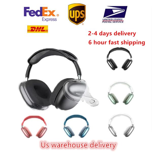 For Airpods Max Headphone Cushions Accessories Solid Silicone High Custom Waterproof Protective plastic Headphone Travel Case US Stock