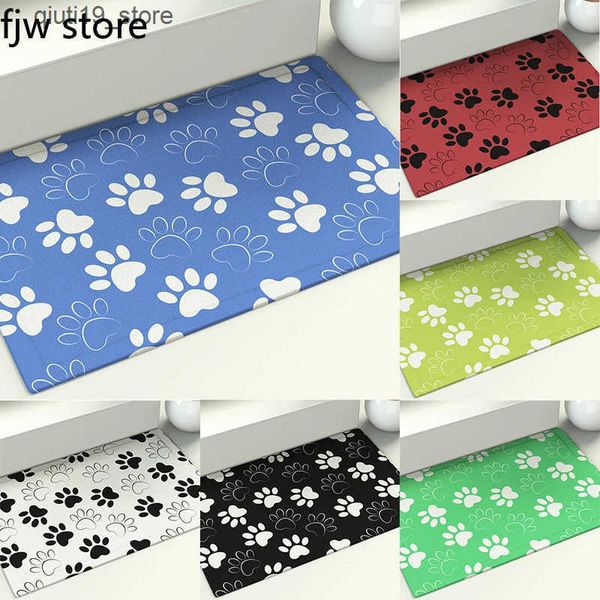 Bath Mats Dog paw printing floor mat porch entrance door bathroom anti slip absorption home decoration 40x60 50x80cm J241206