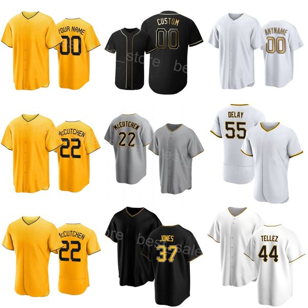 Man Women Kid Baseball 22 McCutchen Jerseys 55 Jason Delay 44 Rowdy Tellez 32 Henry Davis 18 Michael A. Taylor 23 Mitch Keller 37 Jared Jone