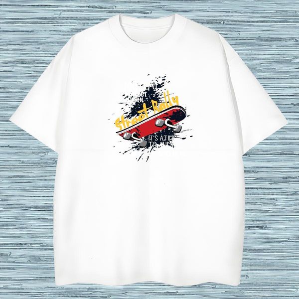 Classic T Shirt For Man 230g 100% Cotton skateboarding Street Wear DIY Logo Oversized Breathable Men Tshirts Fashion Designer Top Tees