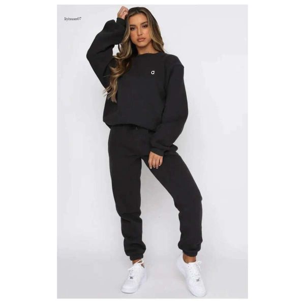 Definir Alosweats capuz Whiter Whiter Women Sporty Fitness Tracksuit Letters Imprima tampos de manga longa e calças de suor de Fox Skinny Lo