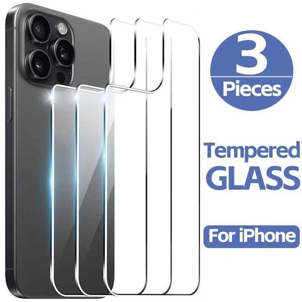 Cell Phone Screen Protectors 1-2-3Pcs Back Screen Tempered Glass For iPhone 12 13 Mini 14 15 16 Pro Max Plus Rear Screen Protector Film For