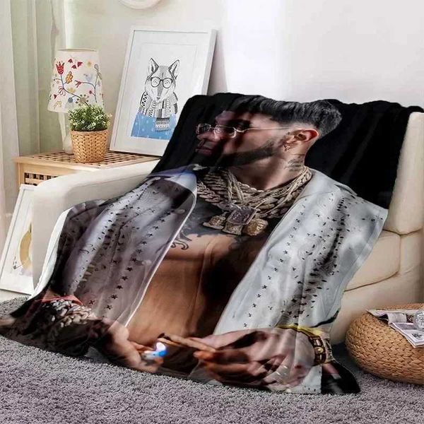 BlanketSoft Hop Hip Rapper Free Singer Anuel Throw Blanket AA for Home Bedroom Bed Sofa Picnic Travel Office Cover Blanket KidsXJ24