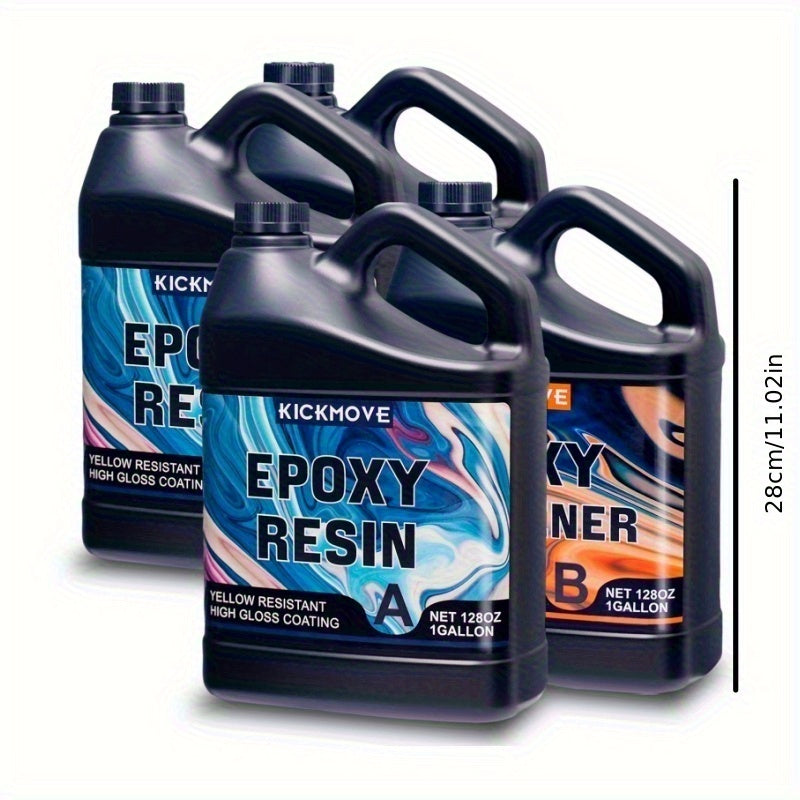 TEMU Epoxy Resin-4 Gallon, Epoxy Resin Kit, No Yellowing No Bubble Resin Casting Resin, Wood & Resin Molds(2 Gallon X 2) Christmas & Halloween Gift