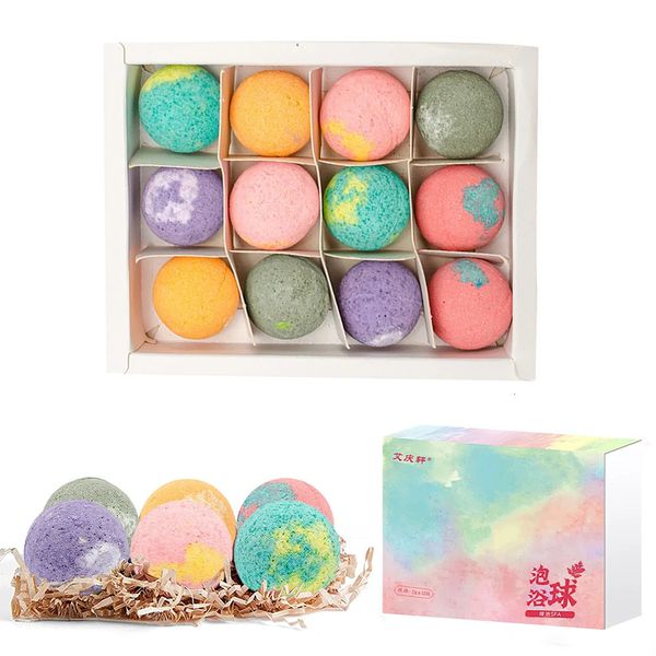 12PcsSet Bubble Small Bath Bombs Body Stress Relief Exfoliating Moisturizing Fragrances Aromatherapy SPA Salt Ball Skin Care 240621
