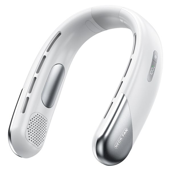 Home Camp Outdoors Sports Neck Fan Coolling Portable Air Conditioner Bladeless Mute Safety Fans Air Cooler Stong Winds Digital Display Ultra