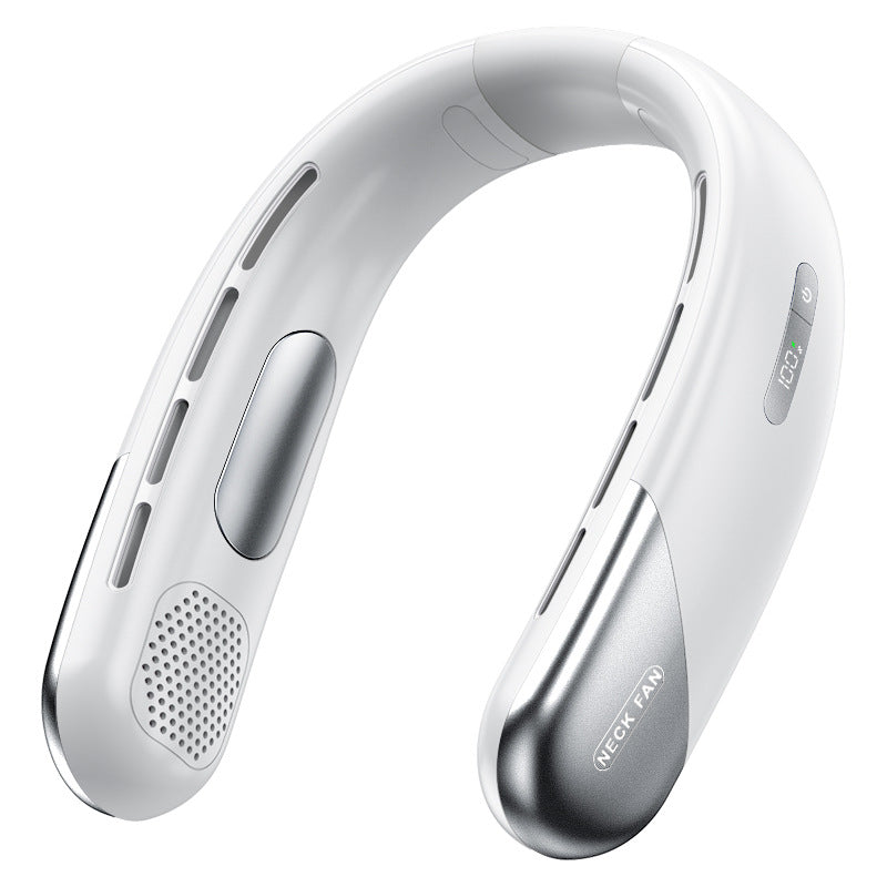 Home Camp Outdoors Sports Neck Fan Coolling Portable Air Conditioner Bladeless Mute Safety Fans Air Cooler Stong Winds Digital Display Ultra Long En