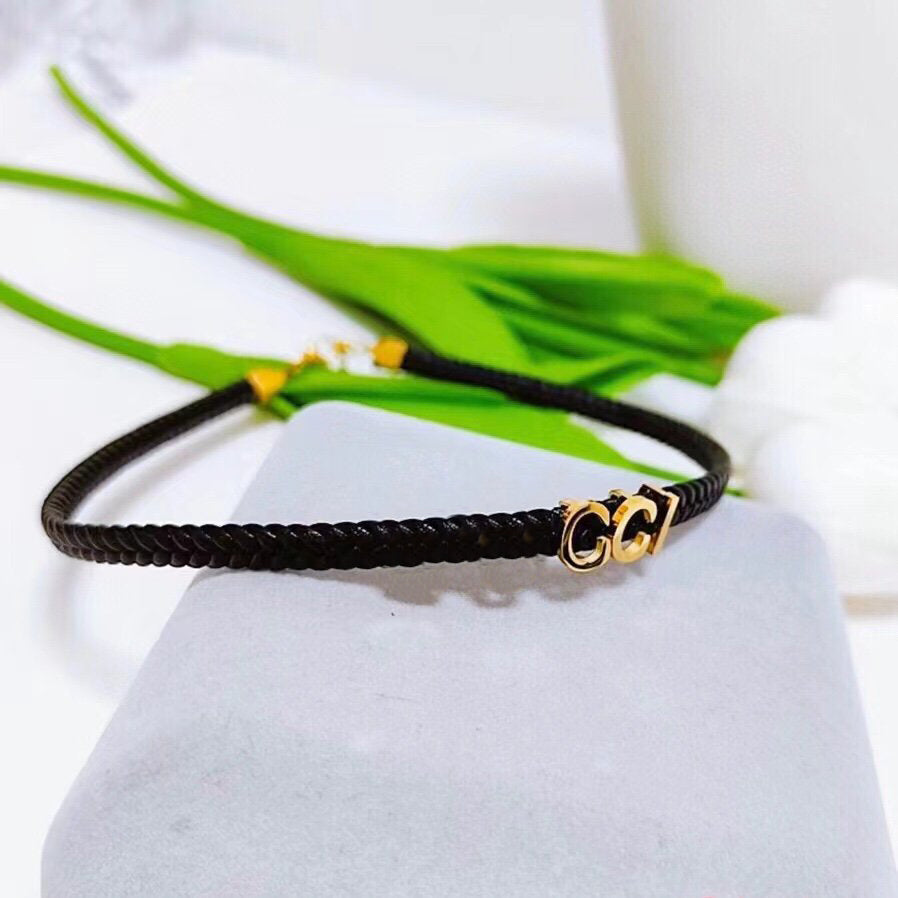 Black Luxury Choker Necklace New Designer Women s Jewelry 925 Silver Plated Stainless Steel Pendant Necklace Daily Outdoor Fashion Chain Charm Neckl