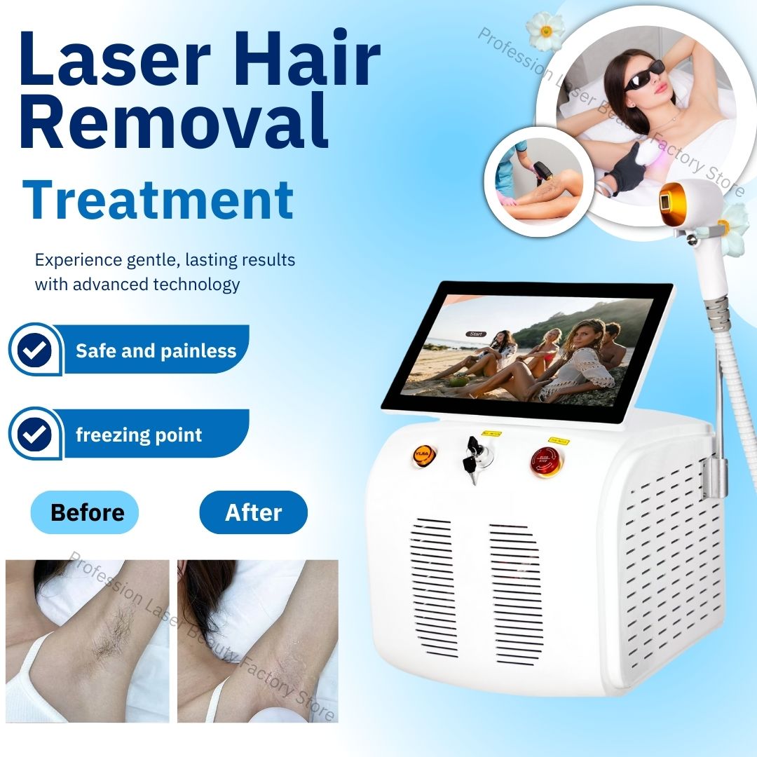 Diode Laser Hair Removal Machine Professional Triple Wavelength 808nm Painless Permanent Epilator For Beauty Salon Equipment