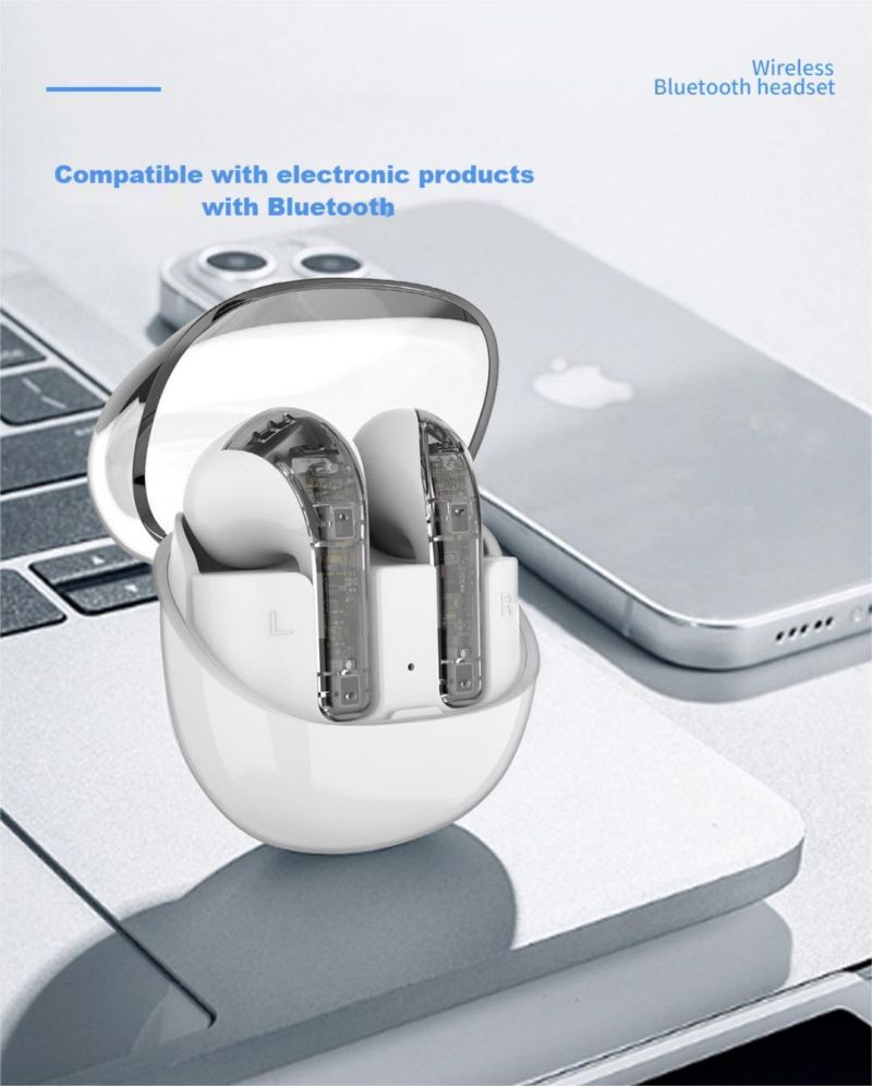 New style TWS Bluetooth wireless earphones C01 In-ear headset Transparent shell Fingerprint control Built-in Microphone High quality Sport Earphone