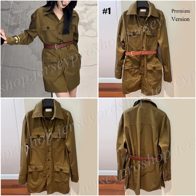 Premium Quality Fashion Women&#039;s Long Shirt Blouses with Leather Belt Jacket Coat Gift for Women