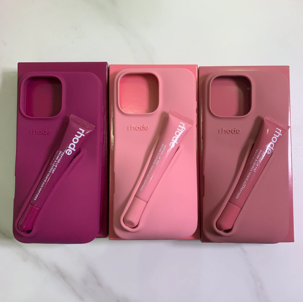rhode phone case Lipstick Portable Case Lip Gloss Lipstick Lip Balm Make-Up Silicone Phone Case for iPhone 16 15 14 13 12 Pro Max Holder Cov