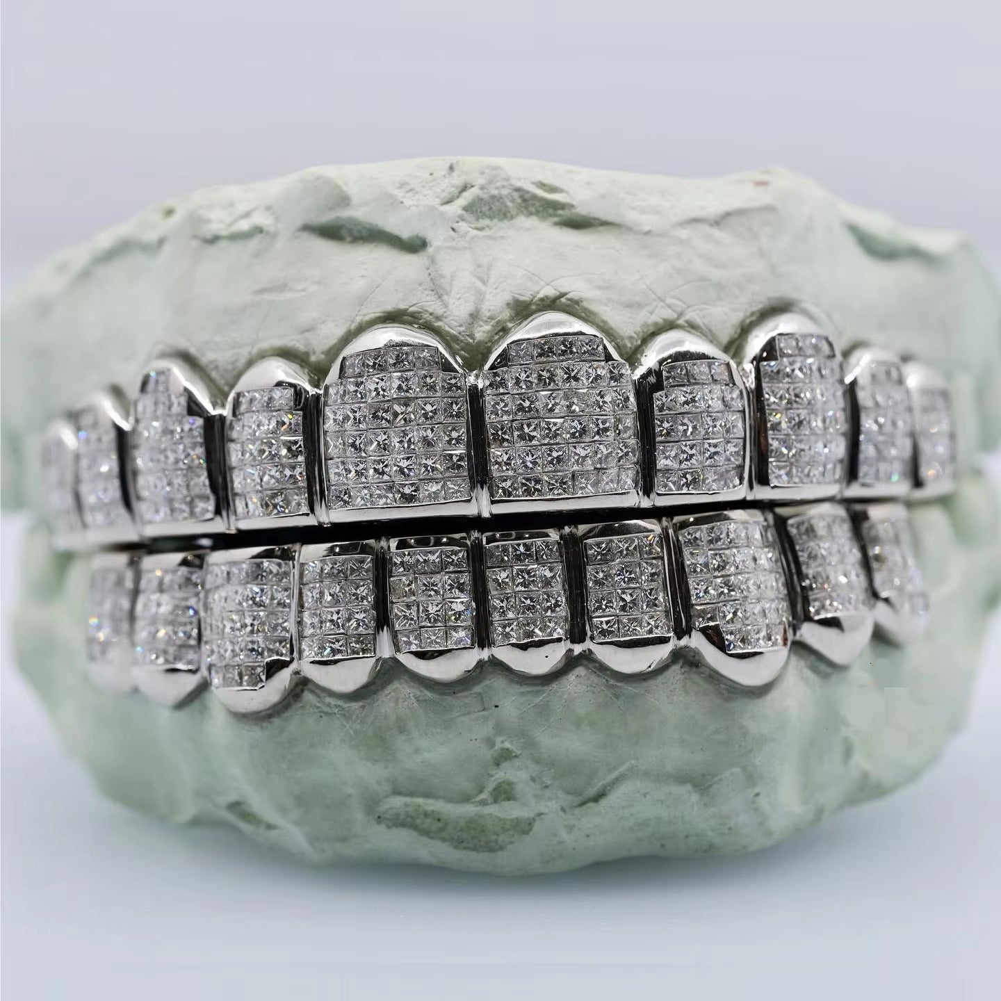 Pass Dia Tester Princess Cut Custom Moissanite Grillz Hiphop Jewelry Sier Gold Iced Out Dental Grills for Teeth