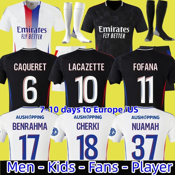 24 25 Soccer Jerseys 2024 2025 Maillot Lyon Fans player Olympique Lyonnais OL Digital 3rd Fourth Shirts TRAORE MEMPHIS Men Football Shirt Ki