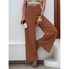 Femme Ample Pantalon Pantalon de Yoga Fluide Longue Noir Printemps été