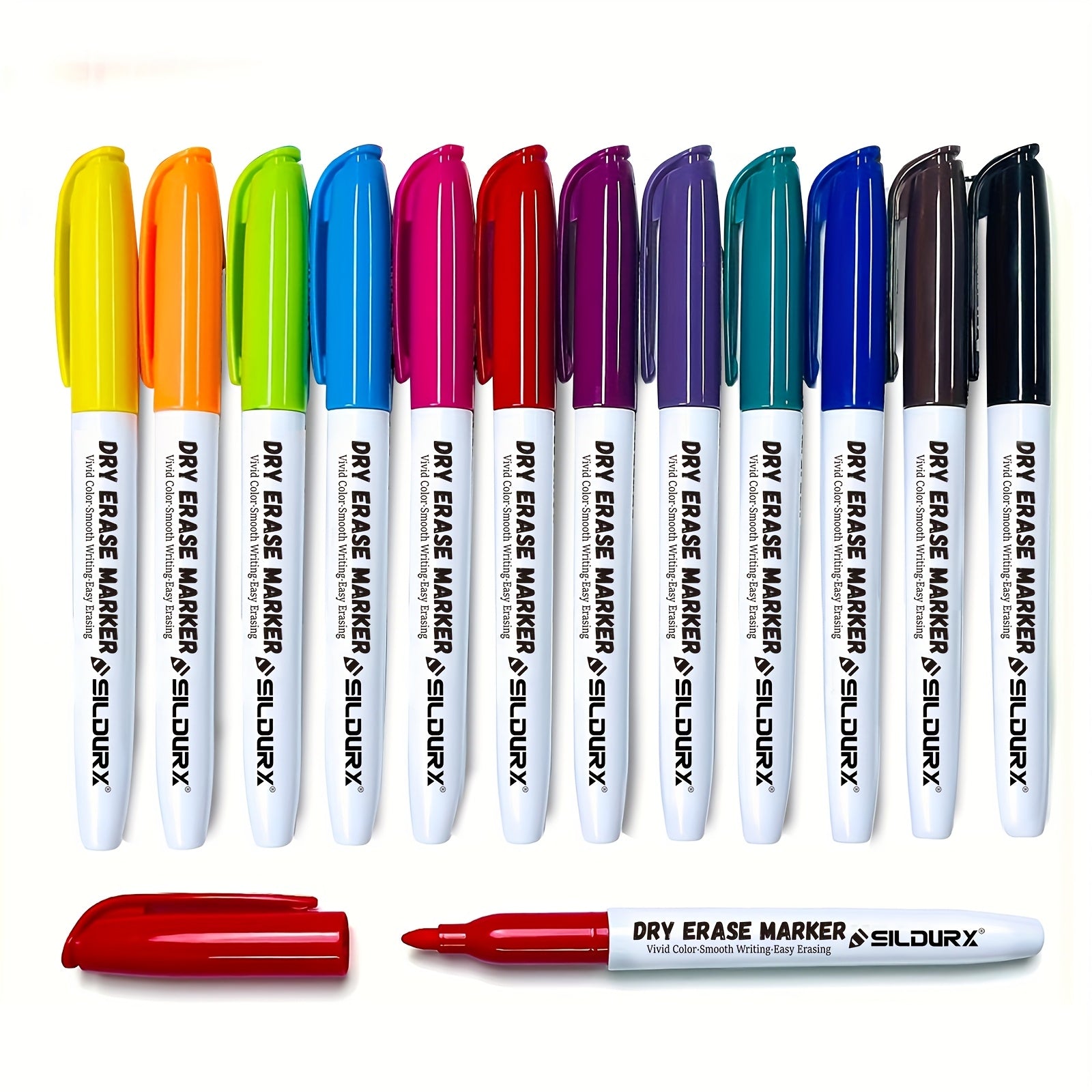 TEMU Dry Erase Markers Fine Tip - Whiteboard Markers 10-12-24 Pack, Fine Tip Dry Erase Markers For Adults, Color Markers For Classroom, Fine Tip Dry