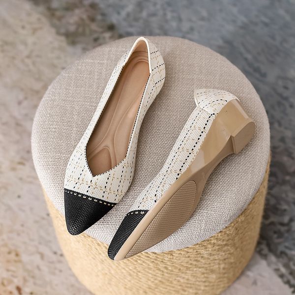 Wedge Women Increase Knitting Summer New Pointed Casual Slip on Comfortable Loafers Female Breathable Walking Shoes 4987