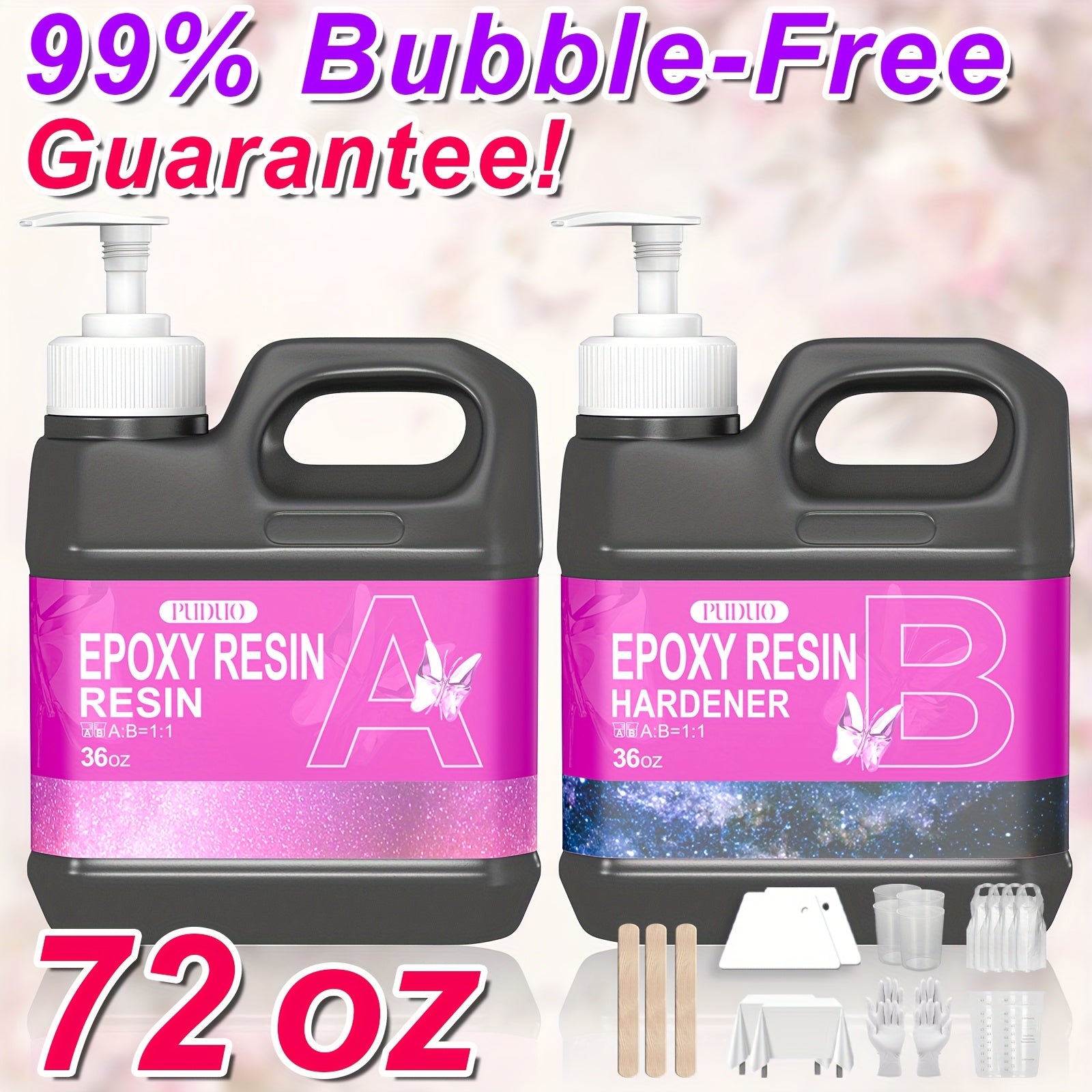 TEMU 72oz Resin Kit, Bubble-free And Non-yellowing Epoxy Resin, Suitable For Coating, Casting, , Projects, Bar Tops, River Tables, Resin Art, Wood