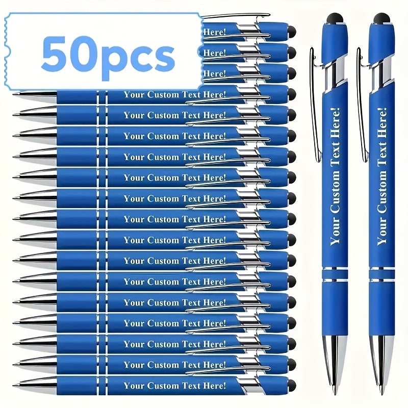 TEMU 50- Custom Metal Round Ballpoint Pens With , Smooth , Suitable For Business And , Ideal Graduation Gift, , Pen Nib, Aluminum And Pvc Material
