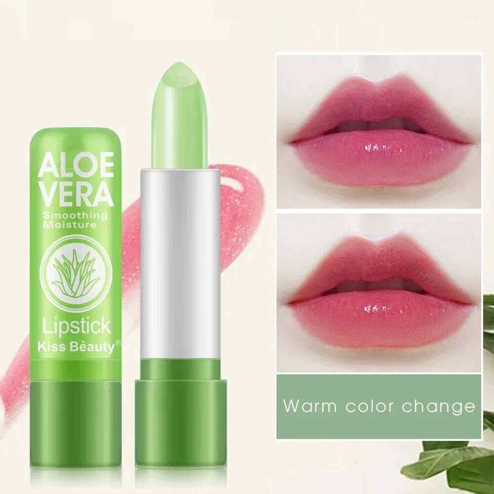 free shipping Aloe Vera Temperature Color Change Lipstick Moisturizing Balm Long Lasting Waterproof Nourishing Lip Korean Makeup Cosmetics