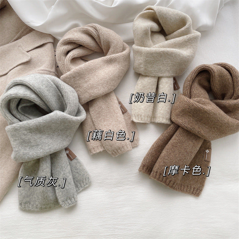 New M1208 High-grade Korean style versatile scarf for women in autumn and winter soft and glutinous knitted cashmere blended neck collar 2024 new st