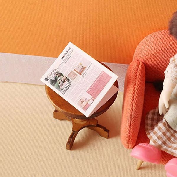 9Pcs 1:12 Dollhouse Miniature Colored Newspaper Model For House Living Scene Decor Kids Pretend Play Toys Doll Accessories
