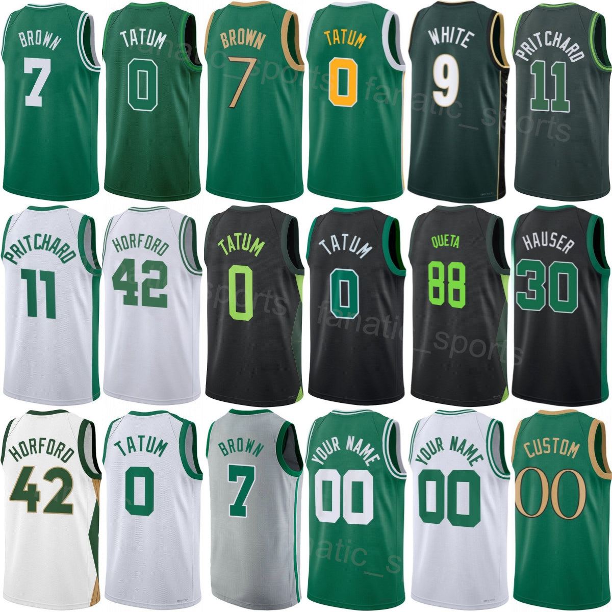 Print Man 25-26 Basketball Sam Hauser Jersey 30 Woman Youth Georges Niang 20 Jayson Tatum 0 Jaylen Brown 7 Derrick White 9 Payton Pritchard 11 Al Ho