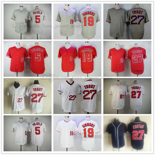Movie Baseball Jerseys 5 Albert Pujols 19 Andrelton Simmons 27 Erstad Throwback 29 Rod Carew 30 Ryan Stitched Breathable Sport Sale High Qua
