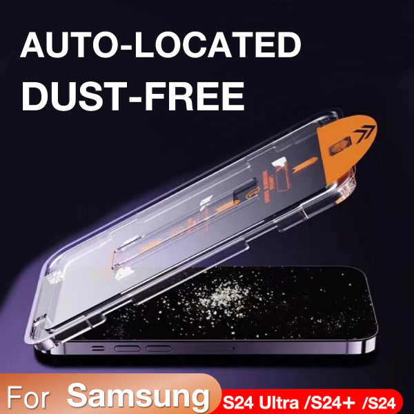 Auto-Dust Removal Screen Protector For Samsung Galaxy S24 Plus Ultra S23 S22 Ultra S21 FE Plus Full Cover Toughened Glass Film with Easy Ins