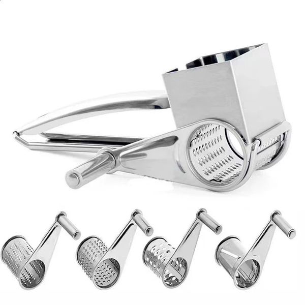 Stainless Steel Cheese Grater Hand Crank Rotary Blades Vegetable Chopper Multifunctional Kitchen Gadget 240725