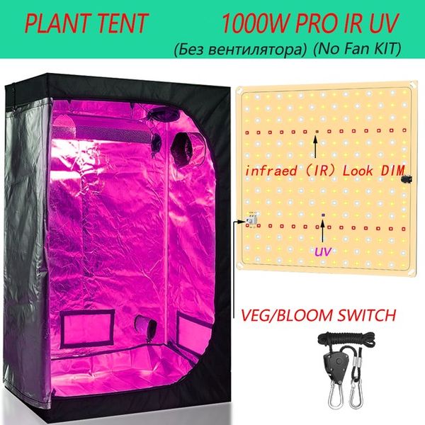 Grow Lights Tent Growbox 1000W Led Kit High PPFD Set 4-6 Inch Duct Fans Activated Carbon Filter For Plant