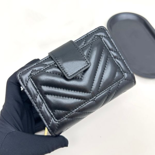 Genuine Leather Short Wallets Designer Wallet Card Holder Mini Coin Purse Holders Zipper Pocket Gold Letter 10A