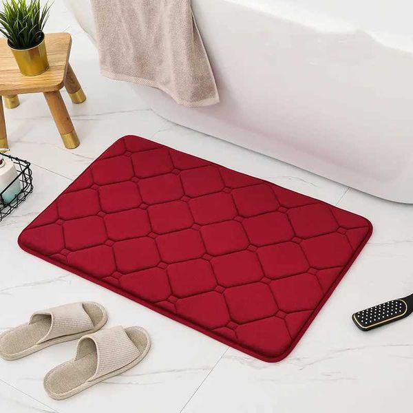 Inyahe Bath Ro Floor Mats Rug Carpet Non Slip Velvet Thick Soft and Cfortable Water Absorbent hine Washable Red Mint Z250211