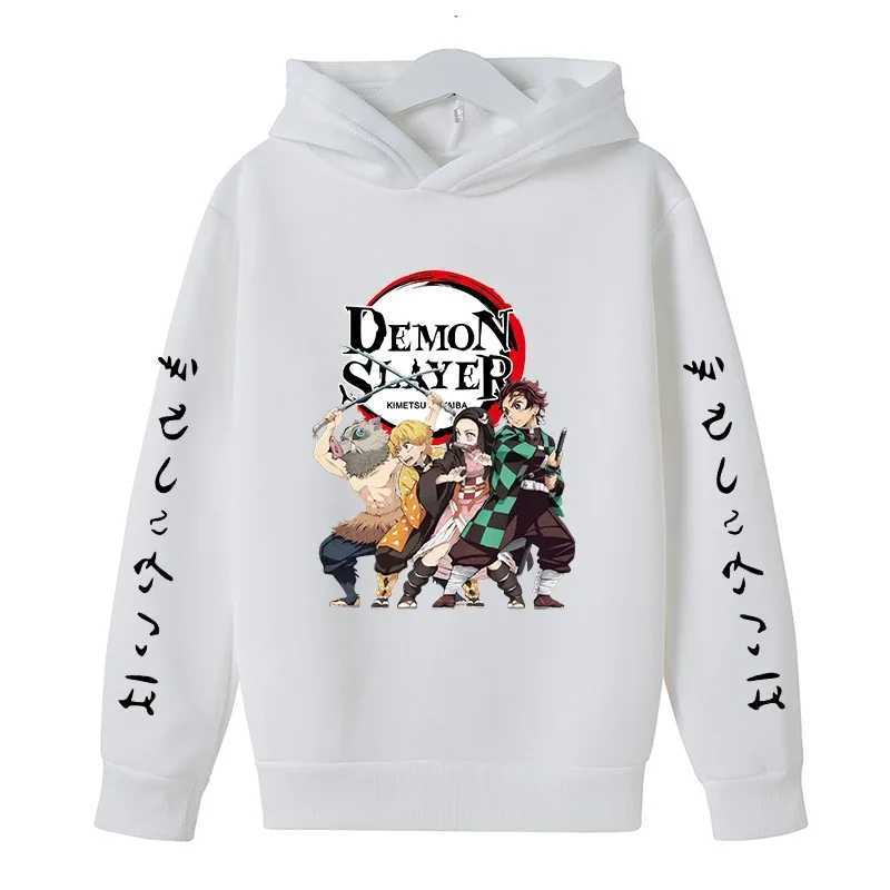 New Kids Demon Slayer Hoodie Childrens Clothing Hoodie Suitable Boys Girl Long Sleeve Anime Yaiba Sleeve Pullover Sweatshirt Z250930