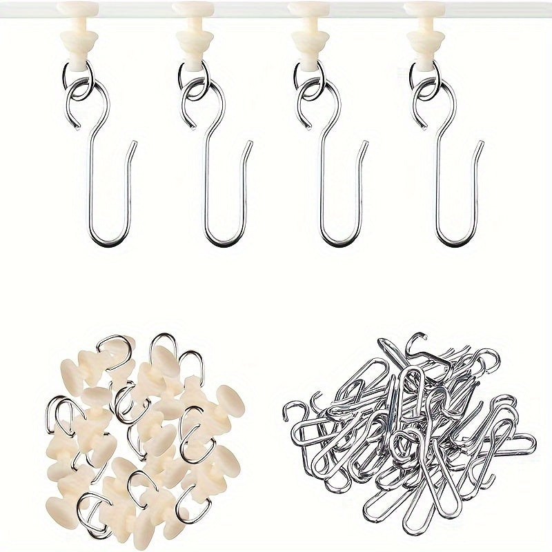 TEMU 100pcs Curtain Pulley Hook Set