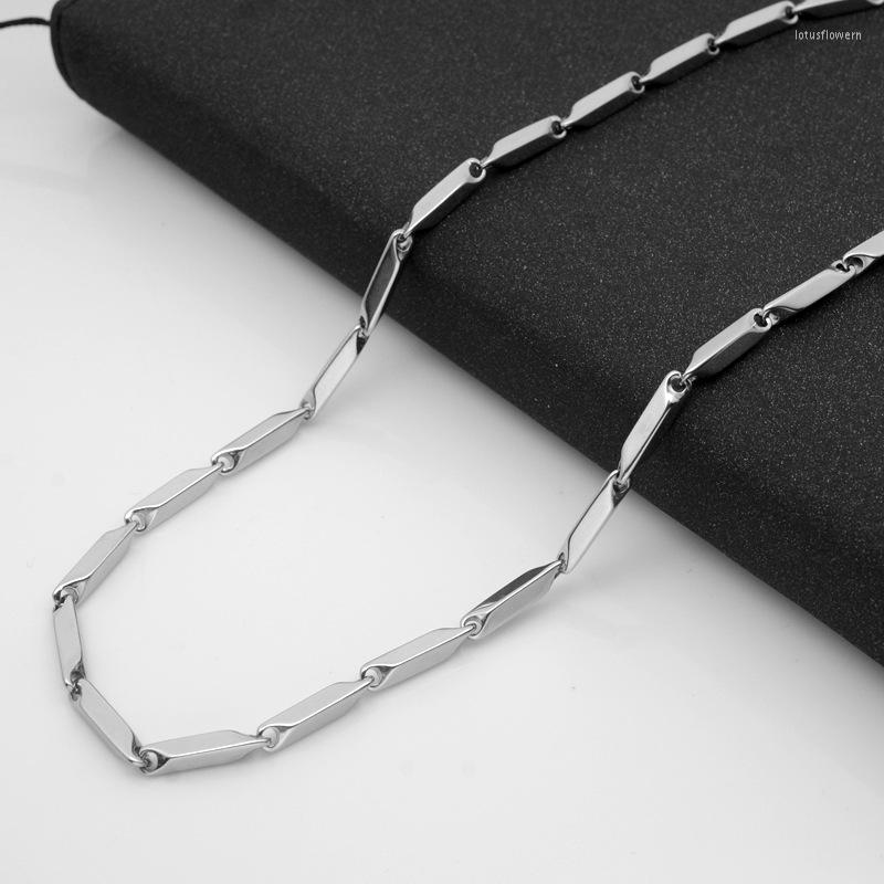 Chains Rhombus Stainless Steel For Women Men Hiphop Punk 3mm Necklace High Quality Titanium Square Choker Jewelry