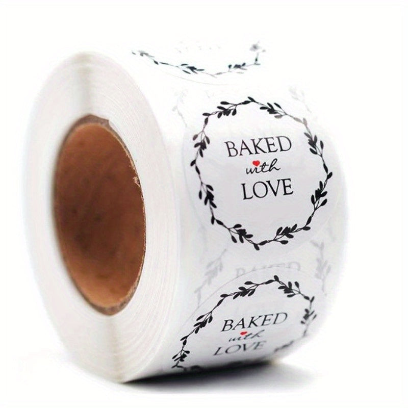 TEMU 1 Roll, Baking Packaging Sealing Sticker, Cake Candy Cookie Wrapping Seal Stickers, Biscuit Bag Sealing Decal For Baking