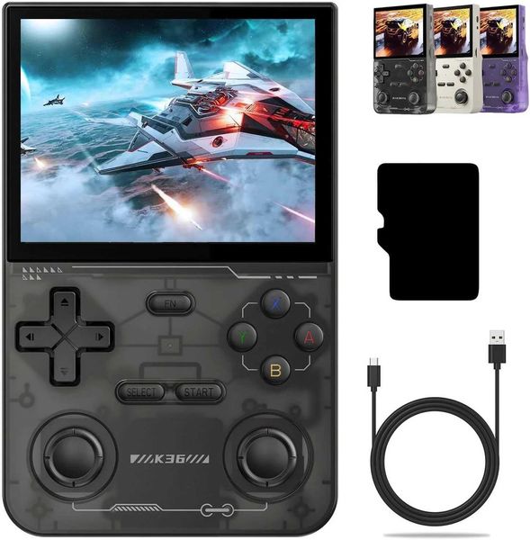 K36 Portable Retro Game Console 64G Built in 16000+ Games 3.5-inch Sn Linux System Portable Pocket Video PlayerXJ250211