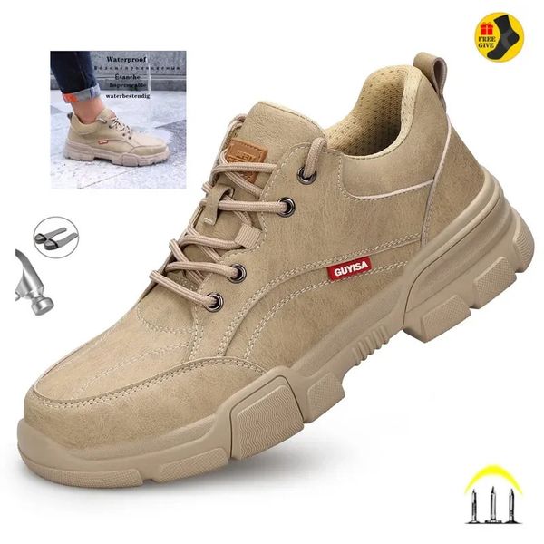 Waterproof Wrok Safety Shoes For Men Summer Breathable Indestructible Boots Nonslip Industrial Construction Male Footwear 241112