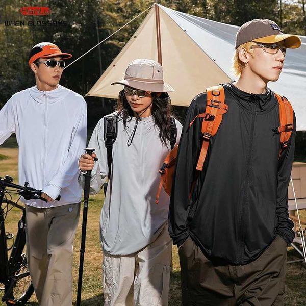 Men&#039;s Casual Shirts UPF50+Cool Breathable Hooded Sun Protection Clothing for Mens Summer New Ninja Sleeves Lightweight Outdoor Coat Q24