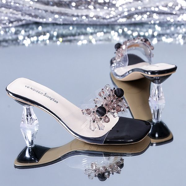 slippers Fashion crystal summer new style, elegant women&#039;s banquet high-heeled sandals 6e47