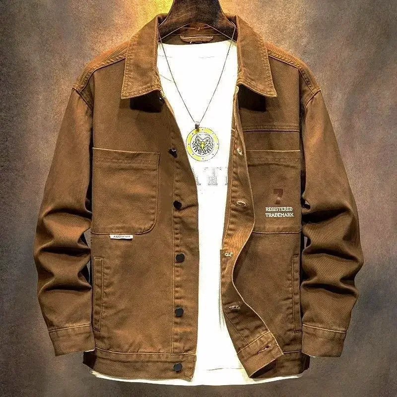 Patchwork Denim Jacket Men Jean Streetwear Hip Hop Loose Coats Clothing Spring Autumn Oversized Outerwear Korean Tops 250916