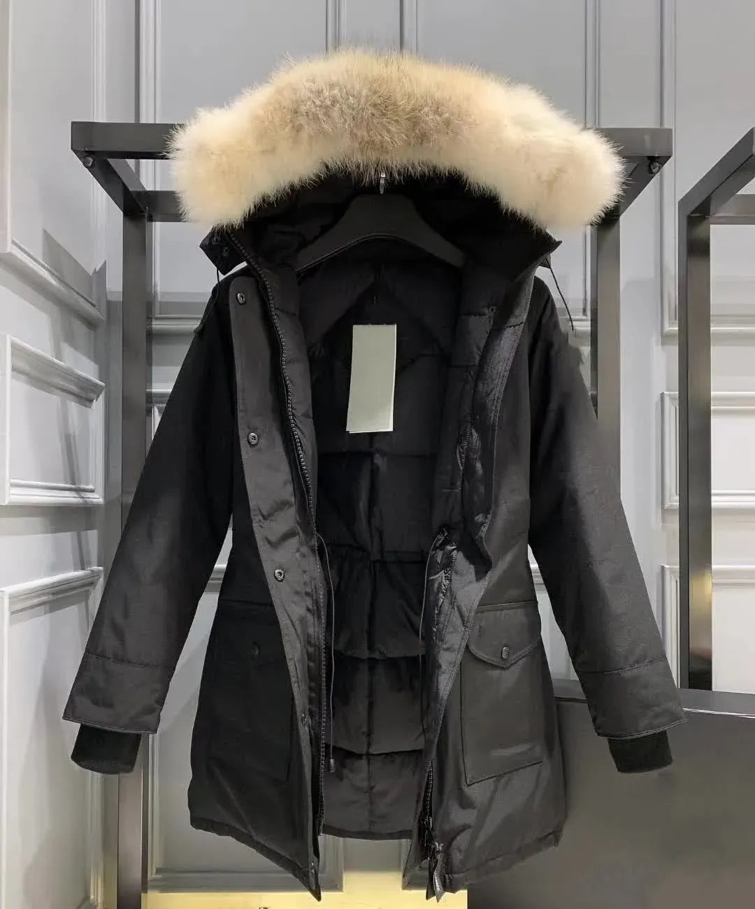 Women&#039;s Parkas Designer Women Down Jacket Canadian Fashion Brand Long Coat Pocket Fur Collar Thermal Top Female Autumn And Winter Large Clothin