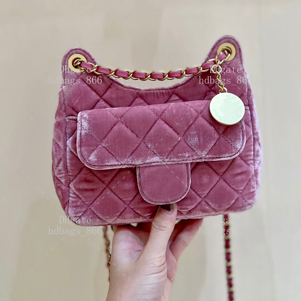 Small Hobo Bag 19CM Tweed Crossbody Designer Bags Mirror Quality Shoulder Bag Designer Woman Chain Bag With Box 24C27C