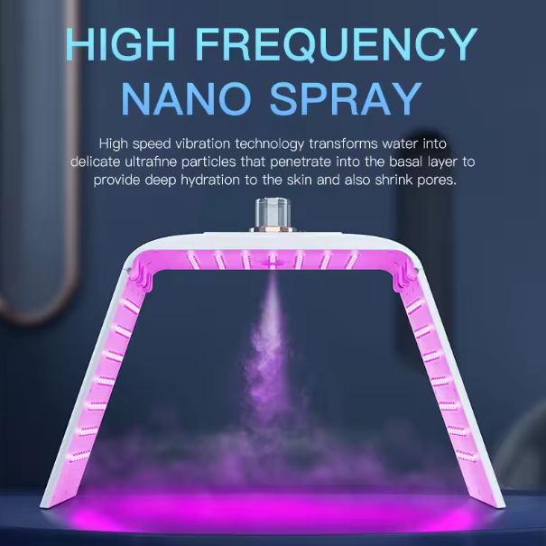 Folding 7 colors led light therapy facial machine skin care tool red light therapy led face mask beauty device