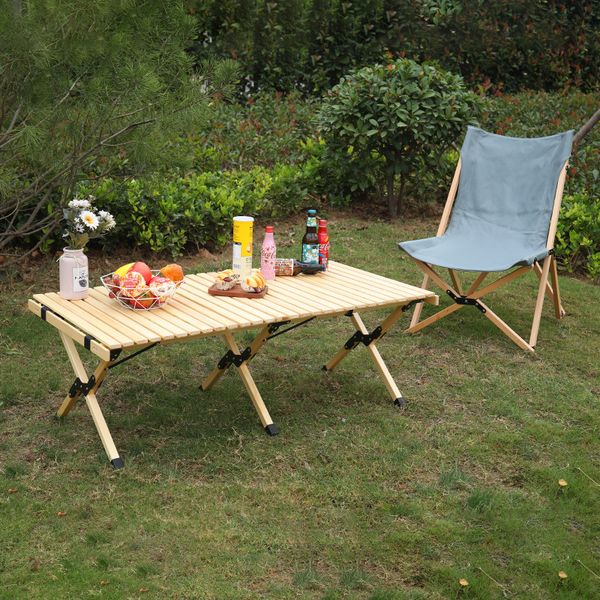 Portable Solid Wood Folding Table Furniture All-Purpose Square Picnic Desk For Outdoor-Indoor Travel Camping Tools