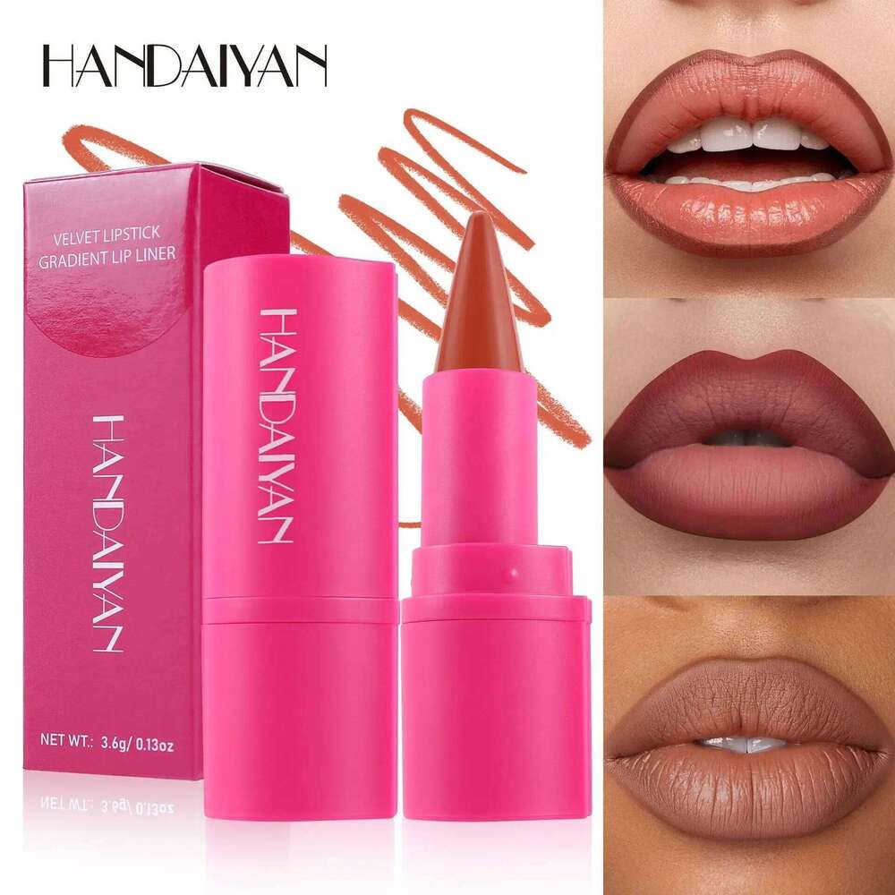 8 Colors Tapered Gradient Liner Matte Brown Veet Lipstick Pen Waterproof Non Sticky Contouring Tint Lipliner Crayon Lip Makeup 3.6g X250716