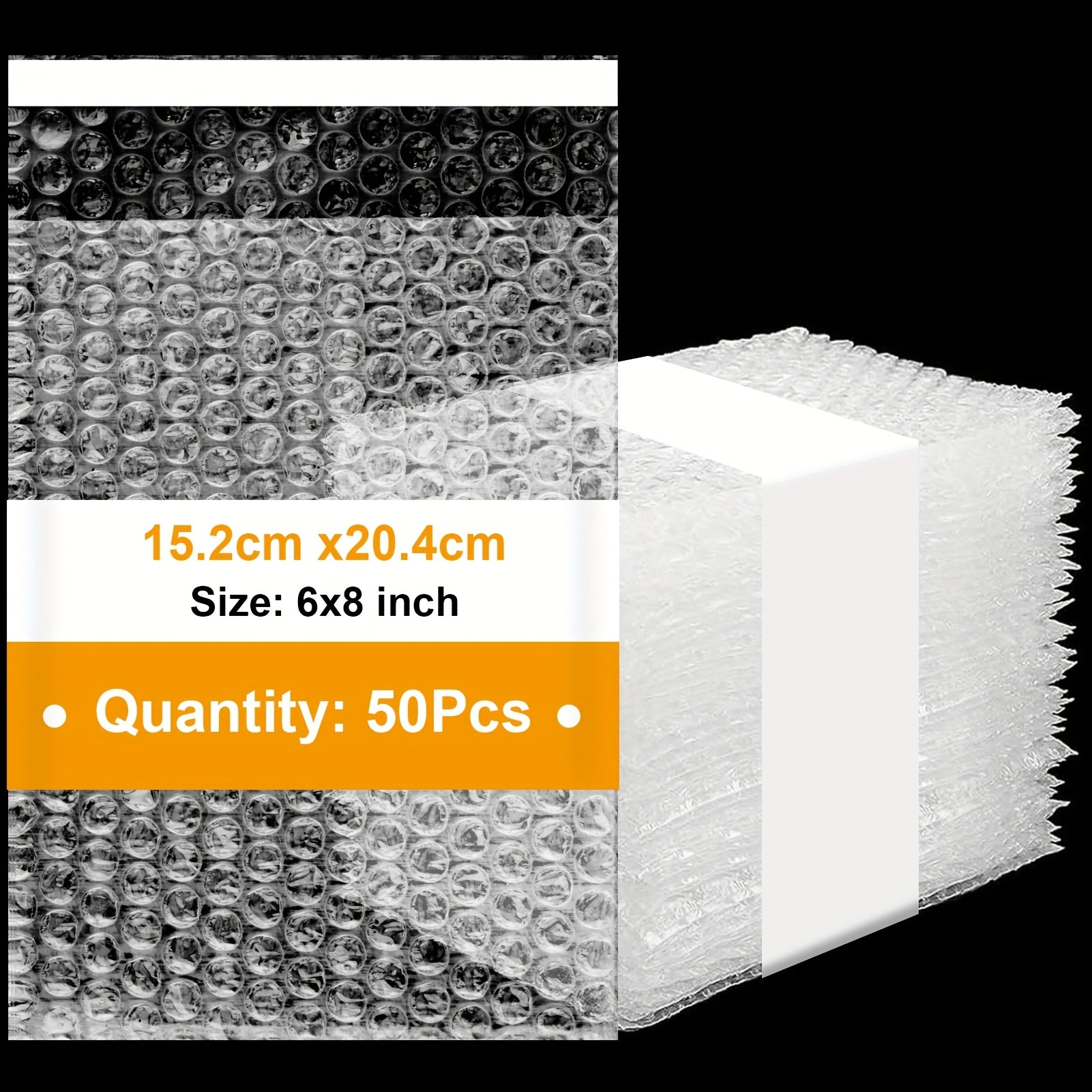 TEMU Clear Bubble Pouches 6 8 In, 50 Count Shockproof Wrap Bags With Extra Thick Cushioning For Packing, Shipping And Fragile Item Protection