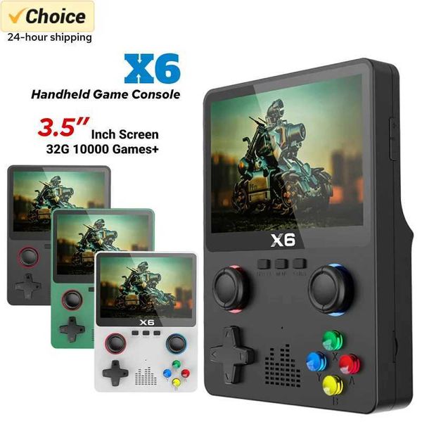 X6 Game Console Retro Video Game Console 3.5-4 IPS Sn Portable Handheld Game Player 10000+ Classic Games Children GiftsC250212