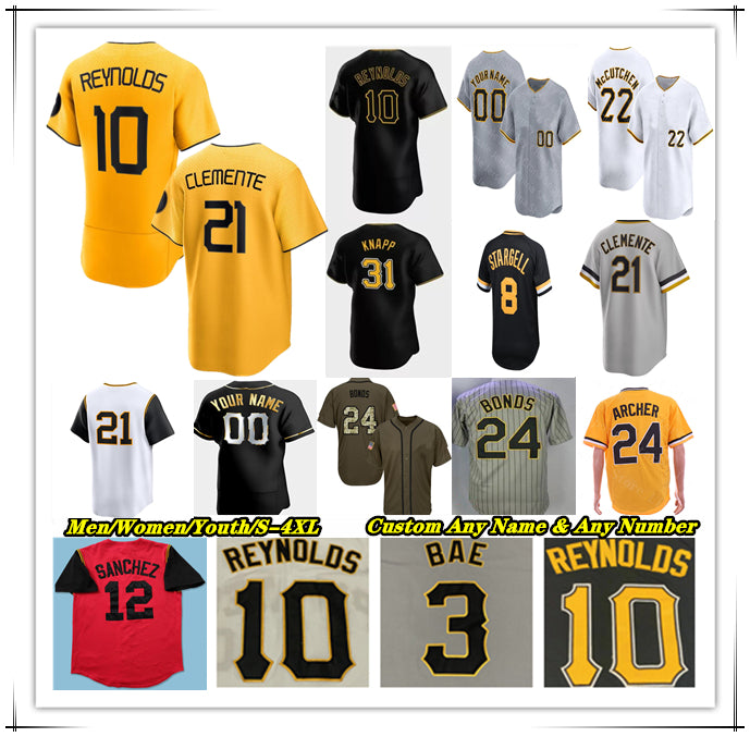 Paul Skenes Baseball Jersey Bryan Reynolds Oneil Cruz Andrew 22 McCutchen Ke&#039;Bryan Hayes Rowdy Tellez Connor Joe Michael A. Taylor Jared Triolo